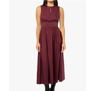 Women's WeWoreWhat Burgundy Keyhole Midi Dress M